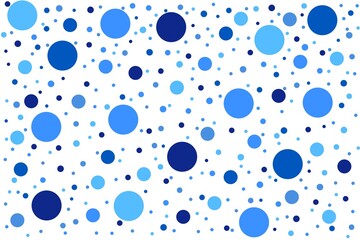Blue polka dot seamless pattern on withe background, print design for fabric, wallpaper, textile, background, fashion, wrapping paper.