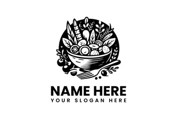 Bold Salad Bowl Graphic. Fresh Healthy Food Design