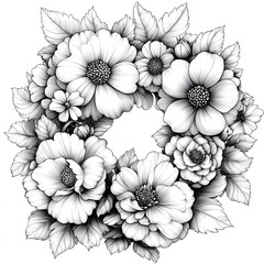 Gallery-Magic Flowers: Relaxing Coloring Pages for Adults and Teens" in Vintage Style