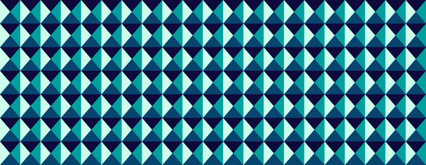 Abstract geometric teal and navy blue triangle pattern.  Seamless design ideal for backgrounds, websites, textiles, and modern branding.  Creates a sense of depth and visual interest.