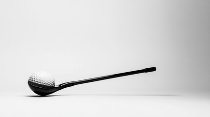 A sleek and modern golf club with a ball, displayed on a white background with negative space 6