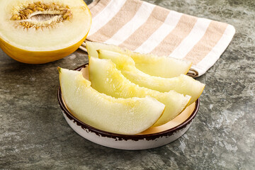 Sweet juicy ripe melon slices