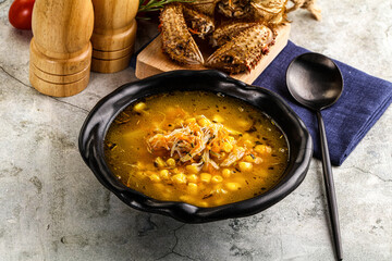 Hot Crab corn soup with vegetables