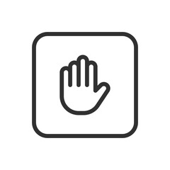 Hand Select Stop Icon - Modern Simple Flat Vector for Web and Mobile