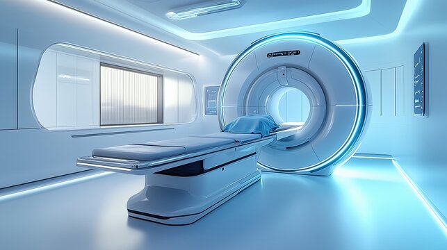 The modern medical imaging center is equipped with advanced MRI scanners to create a comfortable examination environment