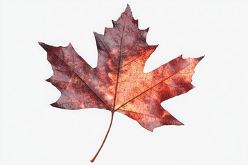 Obraz premium A dried or autumn-colored maple leaf with visible veins and a natural texture.