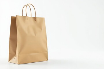 Empty brown paper shopping bag isolated on white background , shopping bag, clipart