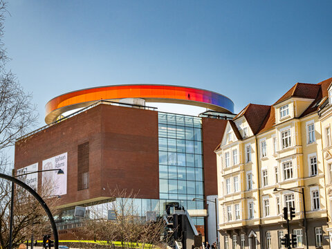 04.02.2025 Aarhus, Denmark: The art museum Aros and residential buildings