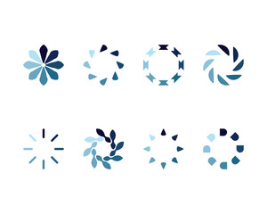 Collection Loading bar status icon. Vector illustration. Set of vector loaded icons. Download progress. Donload or Upload.