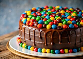 Indulge in rich double fudge cake, studded with colorful M&Ms &acirc;&euro;&ldquo; minimal ingredients, maximum flavor.