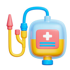 Foley catheter, Medical Equipment, Hospital Ambulance Tools, 3d rendering.