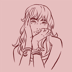 illustration of a woman posing vector for illustration card decoration