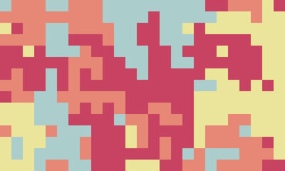 Abstract pixel art background.  Pastel color palette creates a calming yet vibrant mood. Ideal for websites, presentations, and social media.  Use as a texture or pattern for unique designs.