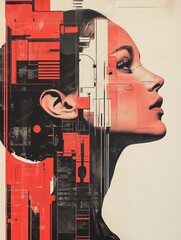 futuristic portrait of a woman, cyberpunk.