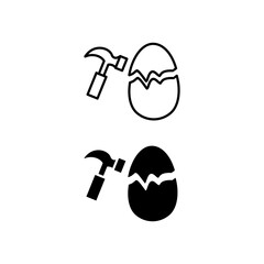 impact icon. with line style and black fill. isolated on white editable background