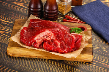 Raw beef meat piece for cooking