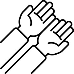 Praying hand gesture vector icon. Hand gesture icon line style. perfect use for logo, presentation, website, and more. modern icon design outline style