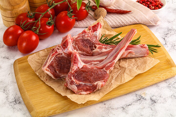 Raw Rack of Lamb for cooking