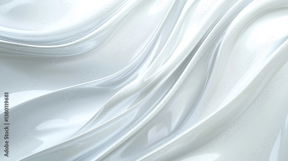 Poster graceful white ripples and smooth lines merge harmoniously, creating an elegant abstract design, dis