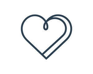 Heart logo design icon symbol vector template. Outline love heart logo icon vector illustration.