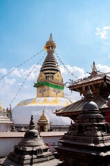 Fototapeta premium Tibetan monk in buddha stupa, Kathmandu