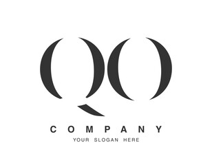 QO logo design. Initial letter q and o serif font style. Creative classic company name typography. Trendy logotype or identity.