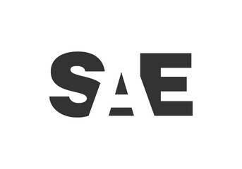 SAE logo design. Initial letter S A E bold font style for tech startups, consulting, corporate branding. Creative company name, headlines typography identity, trendy logotype.