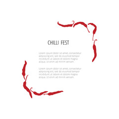 Red hot chili peppers vector border