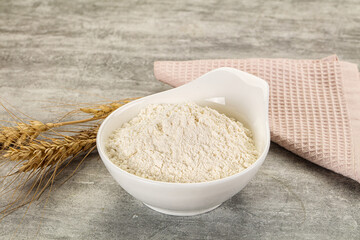 Wheat flour for cooking in the bowl