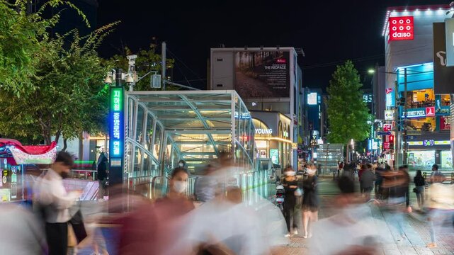 한국 대구 중구 동성로 타임랩스