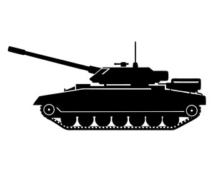 Fototapeta premium Military tank icon silhouette vector illustration