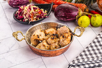 Afgani chicken kebab with white marinade