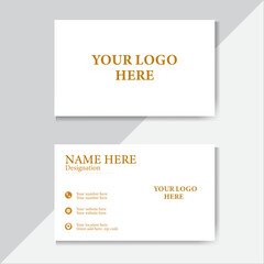 Business Card and Clean Template With white and gold color.