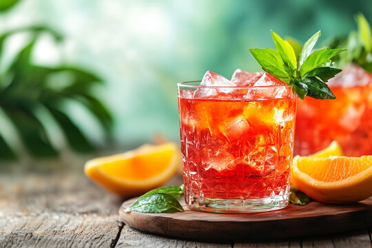 Tropical Negroni Cocktail with Orange & Basil &ndash; Refreshing Summer Drink