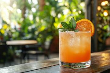 Tropical Negroni Cocktail with Orange & Basil – Refreshing Summer Drink