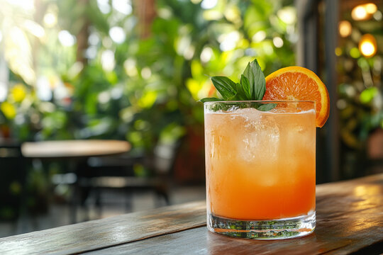 Tropical Negroni Cocktail with Orange & Basil &ndash; Refreshing Summer Drink