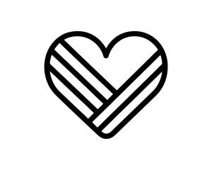Heart logo design icon symbol vector template. Outline love heart logo icon vector illustration.