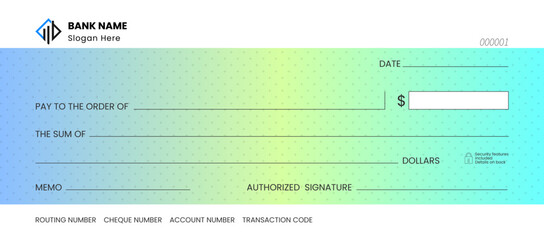 Gradient blank check template vector format