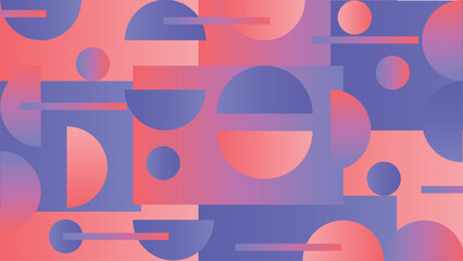 Obraz premium Abstract geometric gradient pattern design background vector. Wallpaper design with circle, square, line art. Modern and trendy illustration perfect for decor, cover, print, banner, packaging, ads.