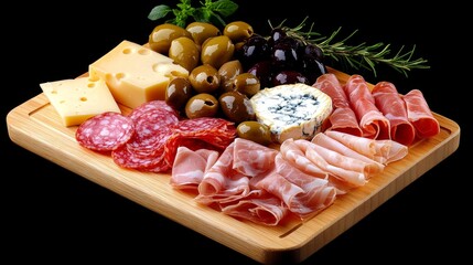 Gourmet Meat and Cheese Platter With Prosciutto, Parmesan,, and Blue Cheese Appetizers