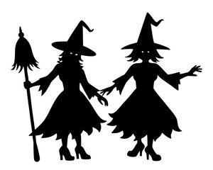 Fototapeta premium Witches silhouette vector illustration