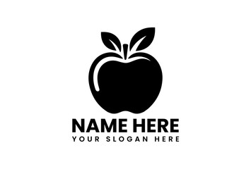 Bold Apple Graphic with Leaves. Sweet Fruit Design