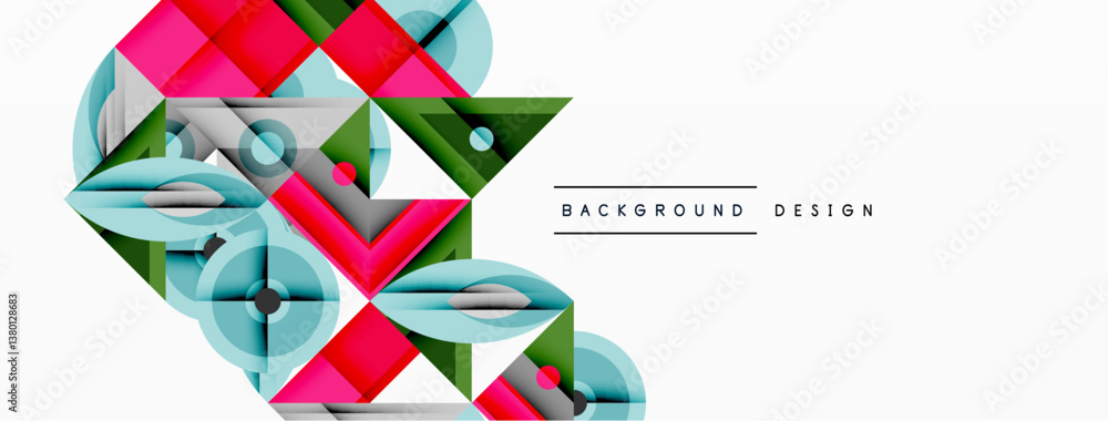 Aufkleber abstract geometric shapes, vibrant colors, modern design. overlapping elements create dynamic compos