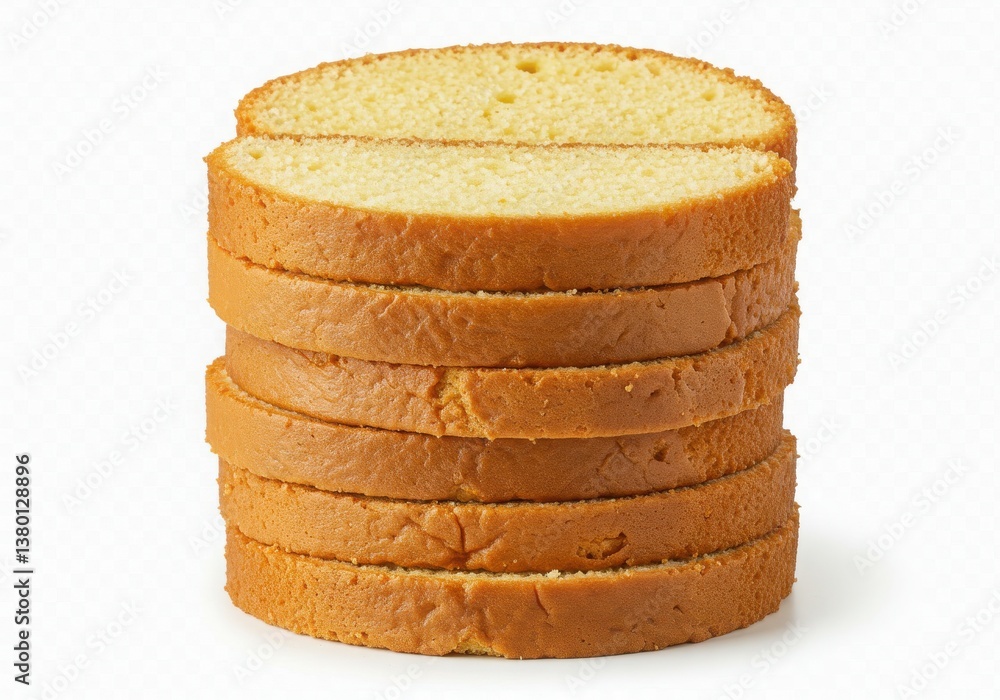 Aufkleber a stack of sliced cake layers on a white background creating a simple and clean presentation