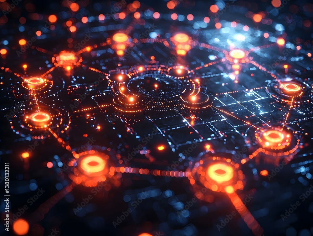 Poster interconnected nodes representing a dynamic business ecosystem