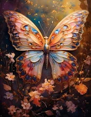 grunge background with butterfly