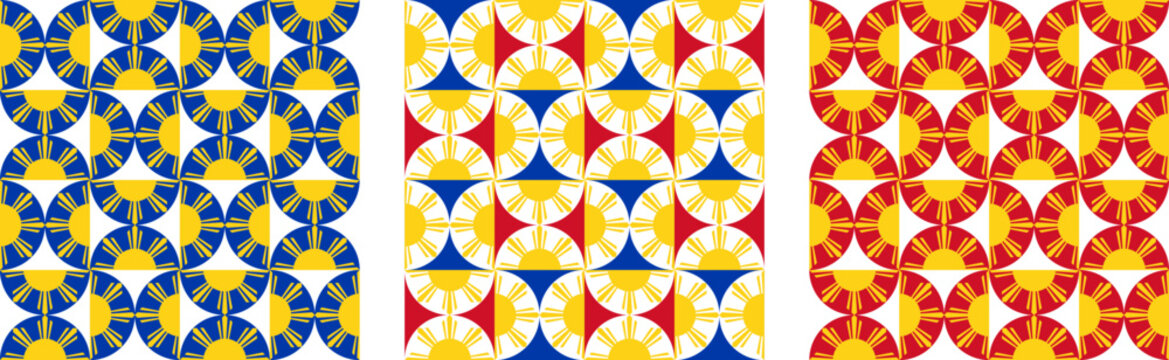 filipino background. sun pattern set. vector illustration