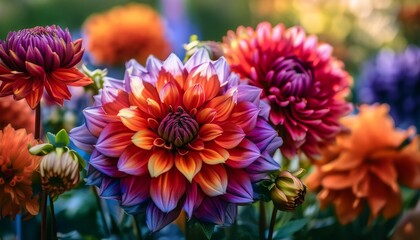 Dahlia Garden in Full Bloom