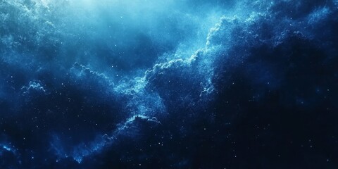 Fototapeta premium Light blue ray dark blue background grainy gradient noise texture banner design, Generative AI