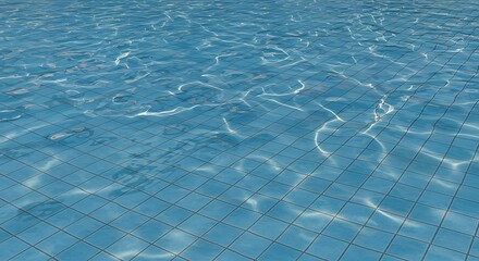 Obraz premium Aqua Tiles & Shimmer AI Generated